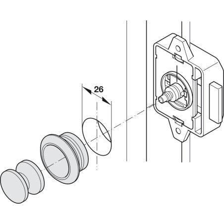 Roseta blanca de 16 mm para cerradura de empuje