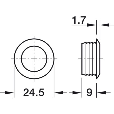 Satinvernickelte Minirosette