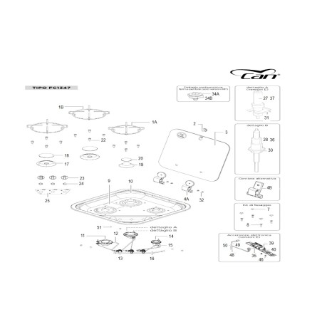 CAN - Termocoppia L 600 mm universale 4001021