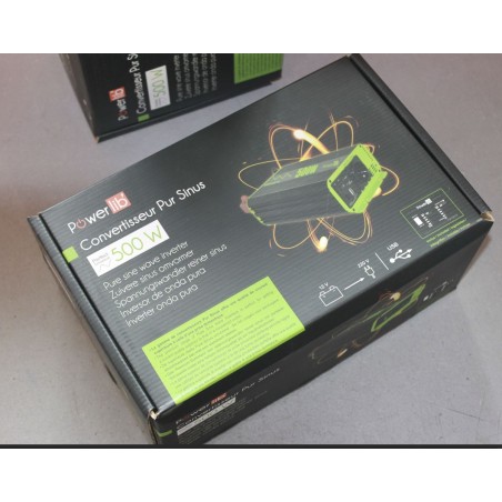 POWERLIB - Inversor de onda pura 12 V 500 W Toma SCHUKO