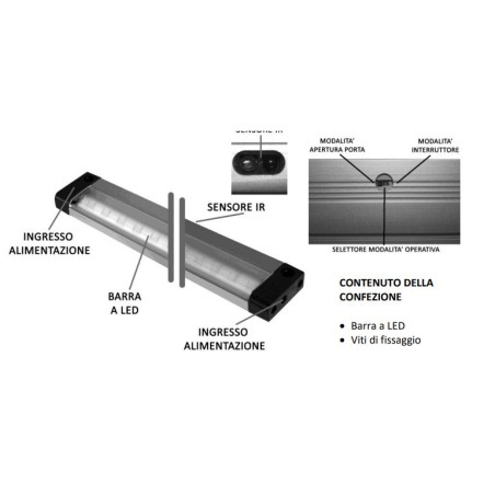 LED-Leiste mit IR-Sensor 12V 5W 430lm 4000K 50cm