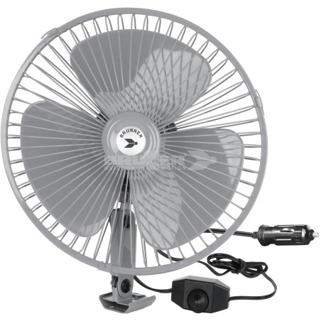 BRUNNER Ventilatore attacco a pinza o viti 12VDC - 21W - diametro 22 cm
