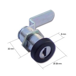 Serrure en métal NOIR pour portes 28 mm FAP complet