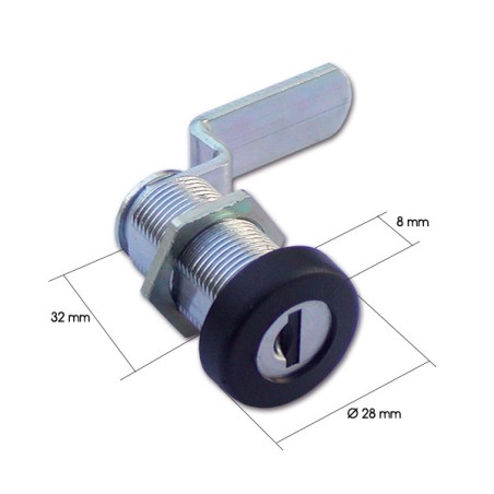 SCHWARZES Metallschloss für Türen 28 mm FAP komplett