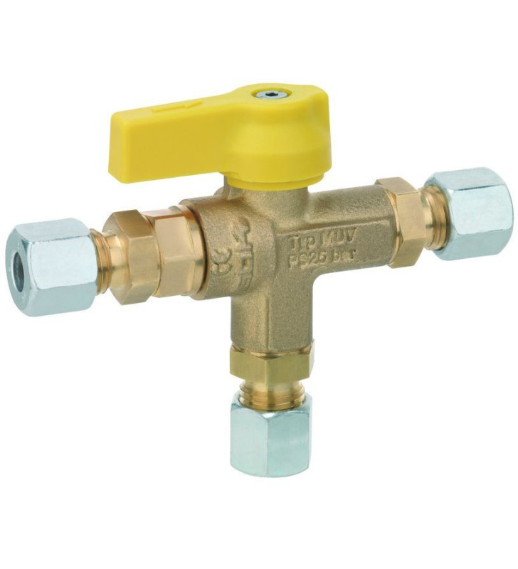 Gas T-valve with GOK inversion 8 mm