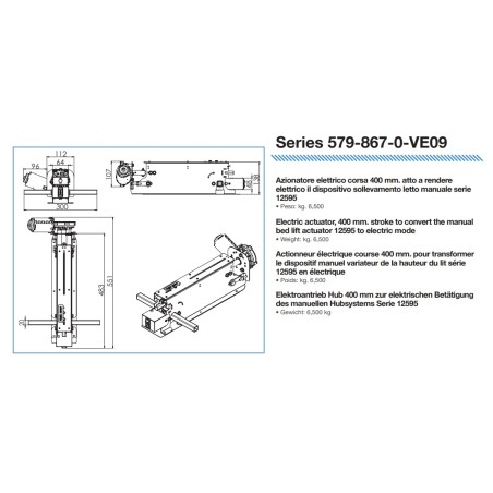 AZIONATORE ELETTRICO 579-867-0-VE09 PER X DISPOSITIVO LETTO  12595