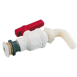Grifo de apertura con palanca para vaciado del depósito de la autocaravana Conexión para manguera de 1/2" - 20 mm