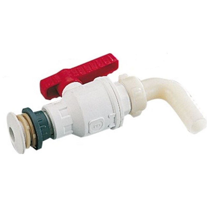 Rubinetto apertura a leva svuotamento serbatoio camper 1/2" - 20 mm portagomma