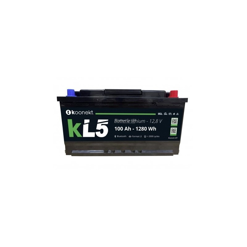 Batteria al litio LiFePo4 con cella Prismatica compatta KL5 100Ah BMS INTEGRATO e BLUETOOTH - KOONEKT