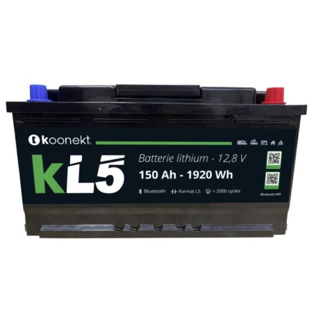 Batteria al litio LiFePo4 con cella Prismatica compatta KL5 150Ah BMS INTEGRATO e BLUETOOTH – KOONEKT