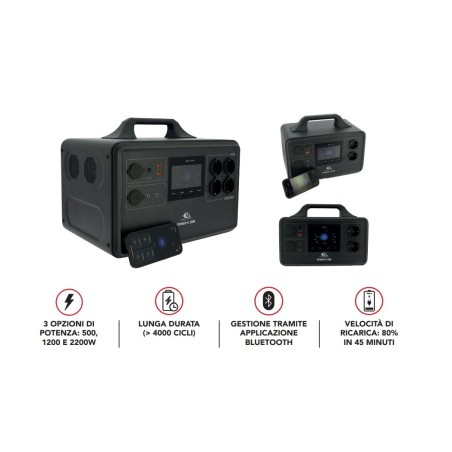 Central eléctrica Power EZA E 500 – BANCO DE ENERGÍA Tecnología LiFePO4 4000+ ciclos