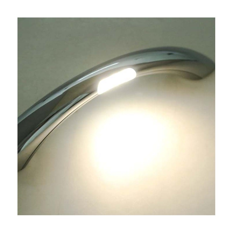 ASIDERO INTERIOR DE AUTOCARAVANA METÁLICO CROMADO CON LED