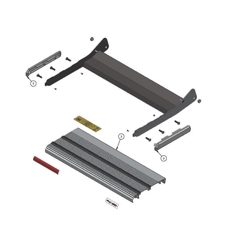 Extruded profile L 527 Lower platform for step 10574 PROJECT 2000