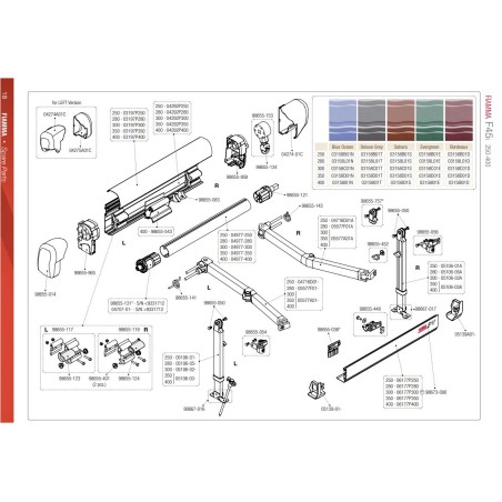 FIAMMA-KIT SCHULTER-LINKE KOMPOSITION. F45i POLAR EX 04507-01B SX F45 TI L 98655-965