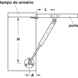 Braccetto a gas per antine 60 N