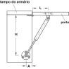 Braccetto a gas per antine 60 N