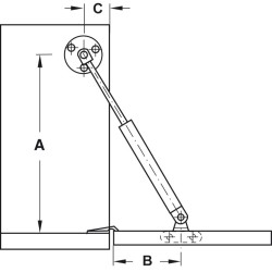 Gas arm for doors 80 N