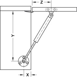 Gas arm for doors 80 N