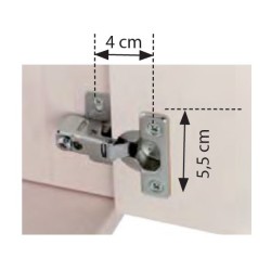 Mini bisagra para puertas con brazo corto y puertas finas