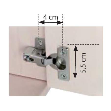 Mini hinge for doors with short arm and thin doors