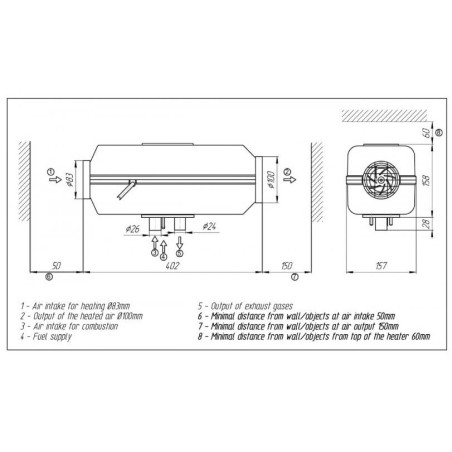 Planar/Autoterm 4D 4 KW 12 V Diesel-Luftheizung mit Komfort-Schaltschrank