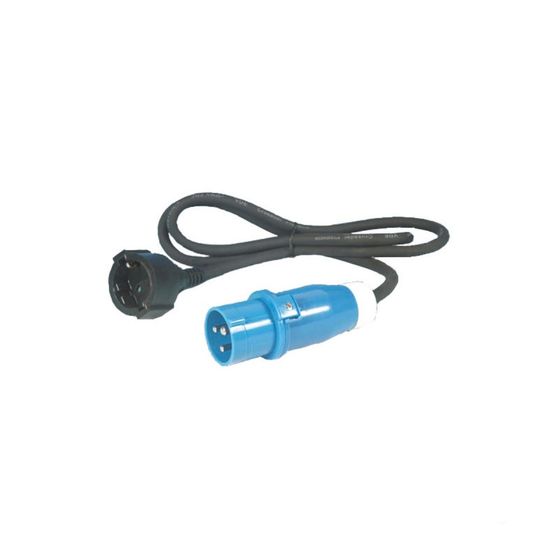 ADAPTADOR Hembra CE-SCHUKO 16A - 250V CABLE H07RN-F3Gx2,5 mm2 - LONGITUD 150 CM