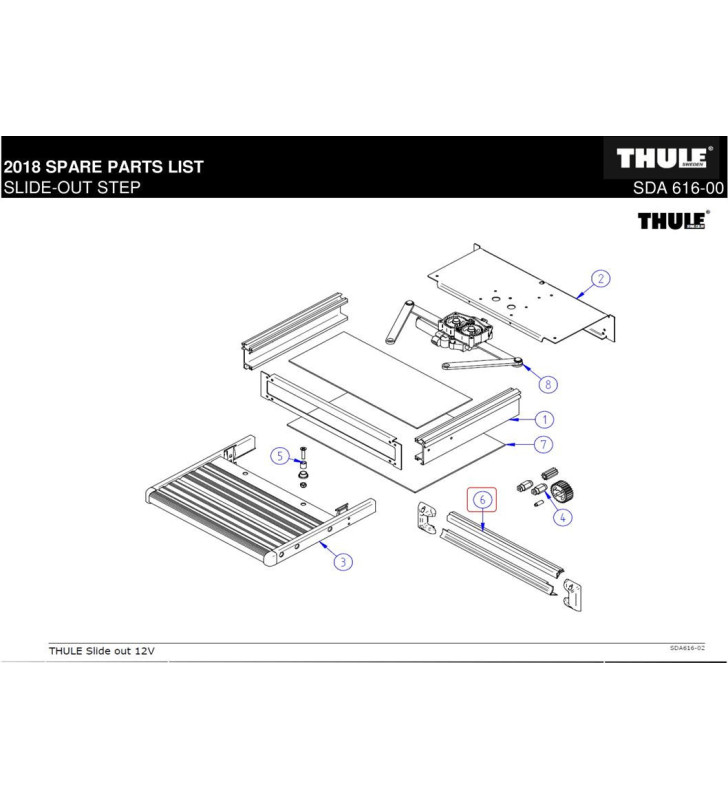 Front step protection 400 - SLIDE OUT - 12V THULE after 2012