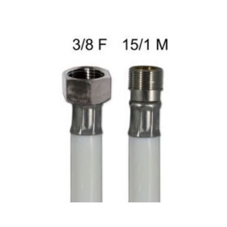 TUYAU DE REMPLACEMENT EN PVC BLANC 150CM. 3/8" F x 15/1" M