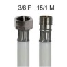 WHITE PVC REPLACEMENT HOSE 150CM. 3/8" F x 15/1" M