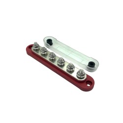Barra di connesione 6xM6 da 150A ROSSA con coperchio 2