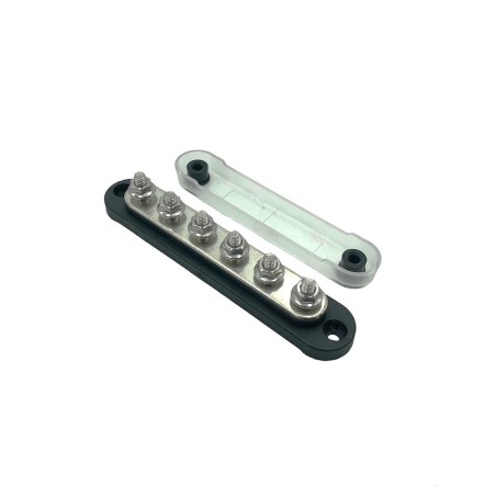 Barra di connesione 6xM6 da 150A NERA con coperchio
