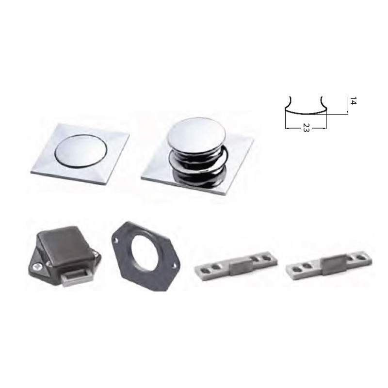 BALDACCI KIT AS238 MANIGLIA MINI IN ABS QUADRATA CROMO LUCIDO