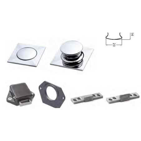 BALDACCI BAUSATZ AS238 MINI GRIFF AUS ABS QUADRAT CHROM POLIERT