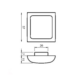 BALDACCI KIT AS1833 ZAMAK HANDLE SQUARE LARGE POLISHED CHROME