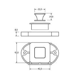 BALDACCI KIT AS1833 SQUARE ZAMAK HANDLE LARGE POLISHED CHROME