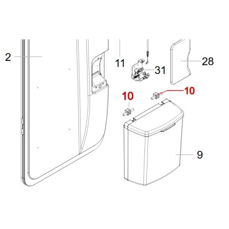 PAPELERA MARRÓN RAL1019 DE 20 LITROS PARA PUERTA HARTAL