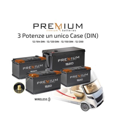 TLI PREMIUM 12/104 LITHIUM-BATTERIE LIFePO4 H190 BLUETOOTH Gehäuse DIN