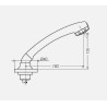 Doccetta cromata cucina doppio getto c/tubo 1,5 m 1/2F" REICH DUETT