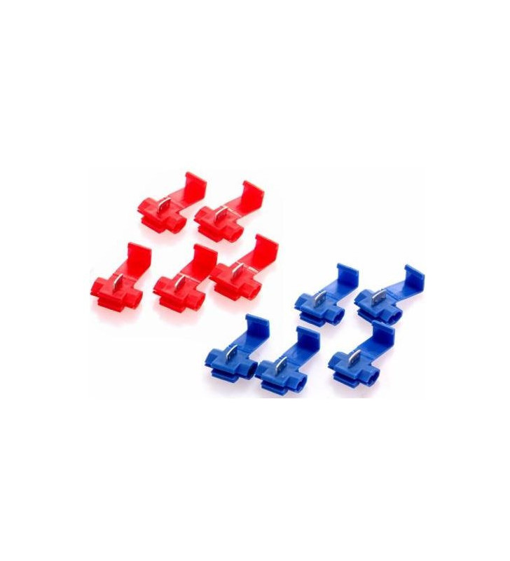 10 guillotine quick connectors - from 0.5 to 2.5 mmq - Red / Blue