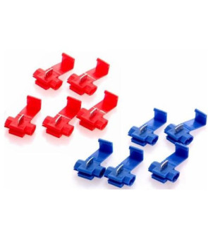 10 guillotine quick connectors - from 0.5 to 2.5 mmq - Red / Blue