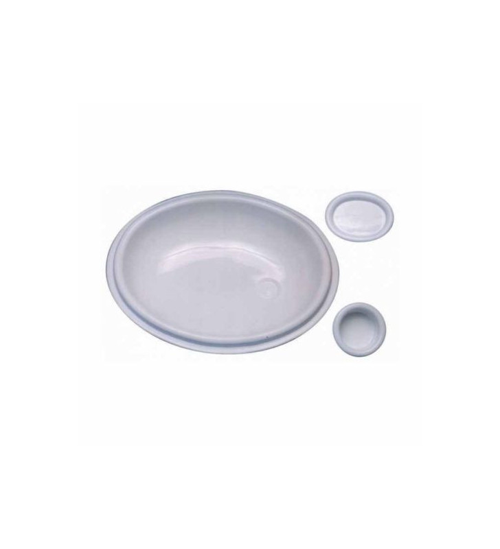 White built-in oval bathroom sink 400x360x80 mm with portas and portab