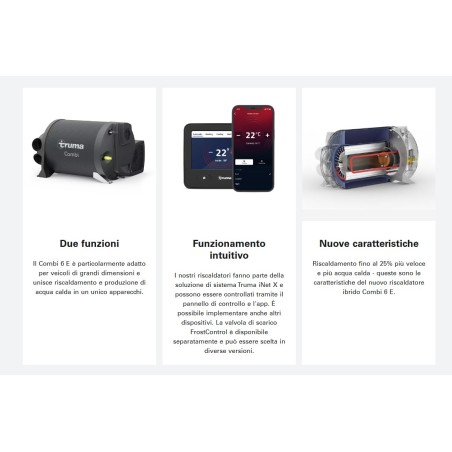 STUFA COMBI 6E 6000W - 12V Gas con comando iNET-X e resistenza elettrica 220 V (2 x 900 W) -33814-20
