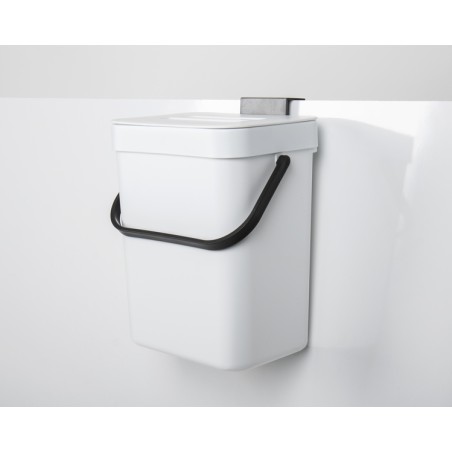 Contenedor de basura blanco CAMP4 3 litros - 15,6x12x20,5 cm - con tapa