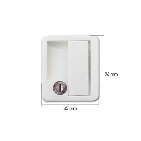 Cerradura 1070 portón trasero blanco FAP 10x8x4 con llave 1070AT1728PE