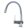 Mitigeur monocommande en métal chromé avec bec flexible GRIS