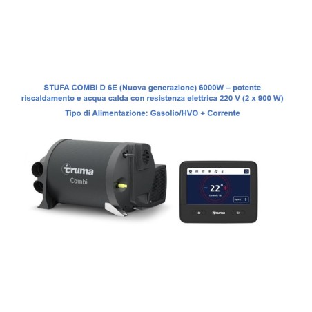 CHAUFFAGE COMBI D 6E (Nouvelle génération) – chauffage puissant et eau chaude avec élément chauffant électrique 220 V (2 x 900 W