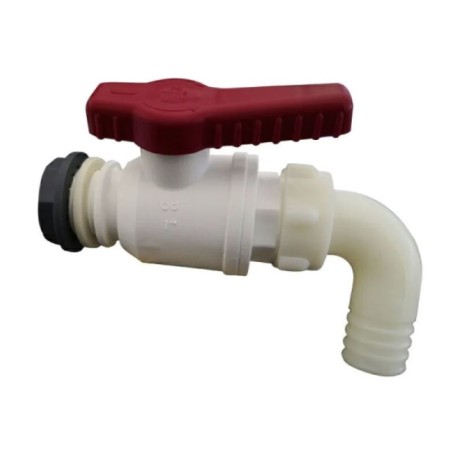 VALVOLA A SFERA 1 POLLICE CON PASSAPARETE G1 E PORTAGOMMA CURVO DN30