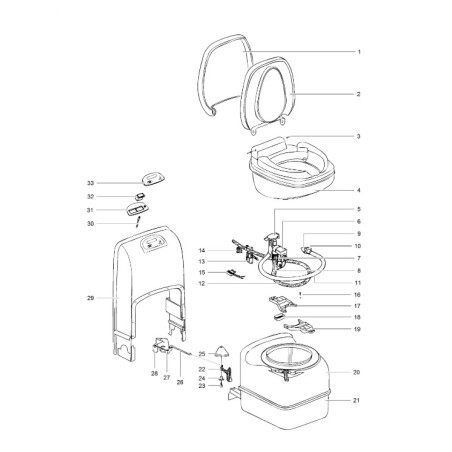 TOILETTE A CASSETTA THETFORD C200-CS (DOOR 3 NON INCLUSO)