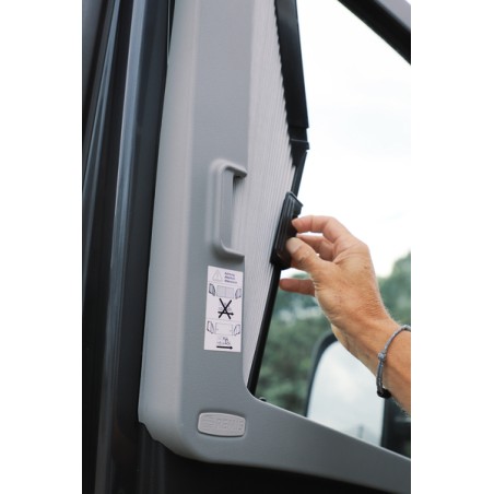 COPPIA di Oscuranti Laterali  dal 2019 Cabina REMIS IV - Mercedes Benz Sprinter grigio con maniglia di accesso