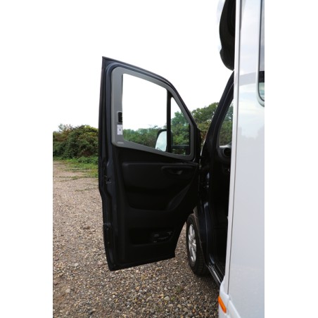 PAIR of Side Blinds from 2019 REMIS IV Cab - Mercedes Benz Sprinter grey with access handle